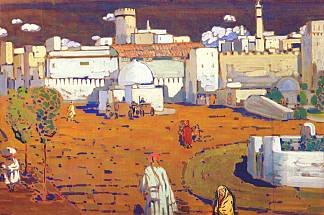 阿拉伯小镇 Arab Town (1905; Munich / Monaco,Germany                     )，瓦西里·康定斯基