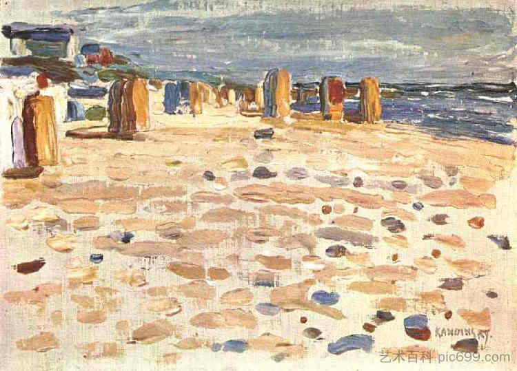 荷兰的沙滩篮 Beach Baskets In Holland (1904; Munich / Monaco,Germany  )，瓦西里·康定斯基