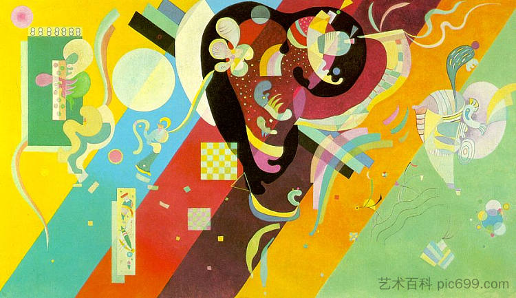 组成九 Composition IX (1936; Paris,France ),瓦西里·康定斯基