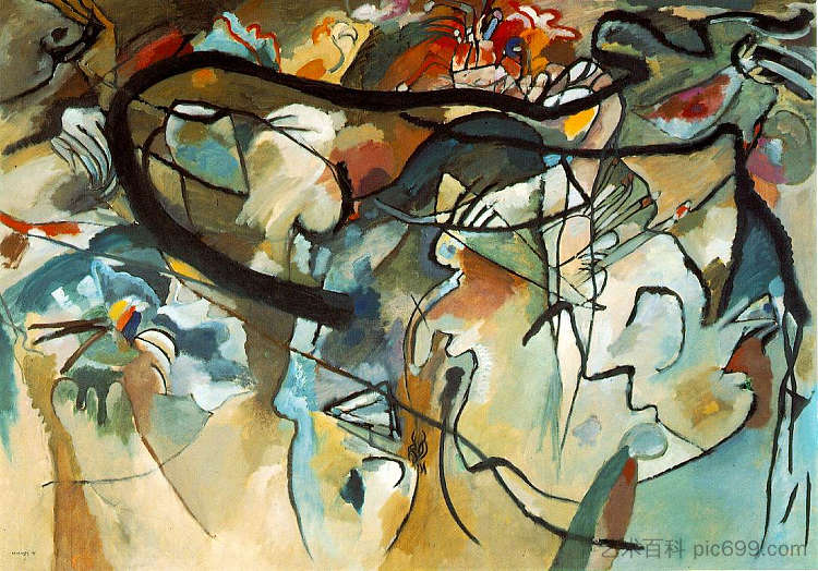 组成五 Composition V (1911; Munich / Monaco,Germany ),瓦西里·康定斯基