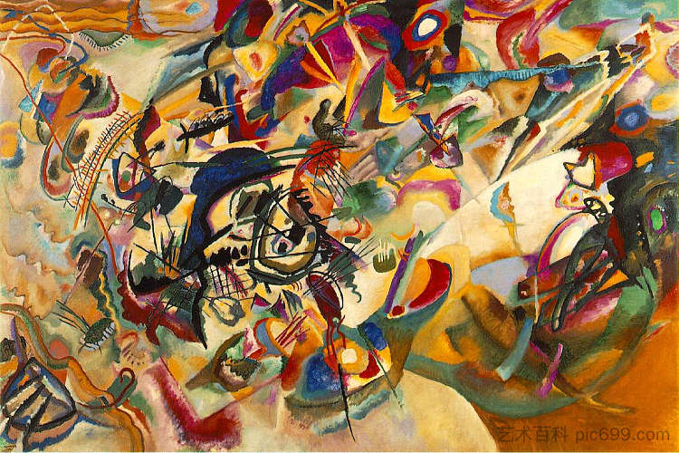 组成七 Composition VII (1913; Munich / Monaco,Germany  )，瓦西里·康定斯基