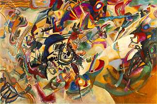 组成七 Composition VII (1913; Munich / Monaco,Germany                     )，瓦西里·康定斯基