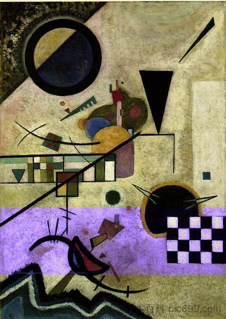 对比鲜明的声音 Contrasting sounds (1924; Germany ),瓦西里·康定斯基