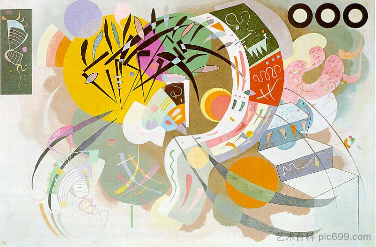 显性曲线 Dominant curve (1936; Paris,France ),瓦西里·康定斯基