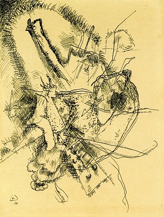 蚀刻II图纸 Drawing for Etching II (1916; Moscow,Russian Federation                     )，瓦西里·康定斯基