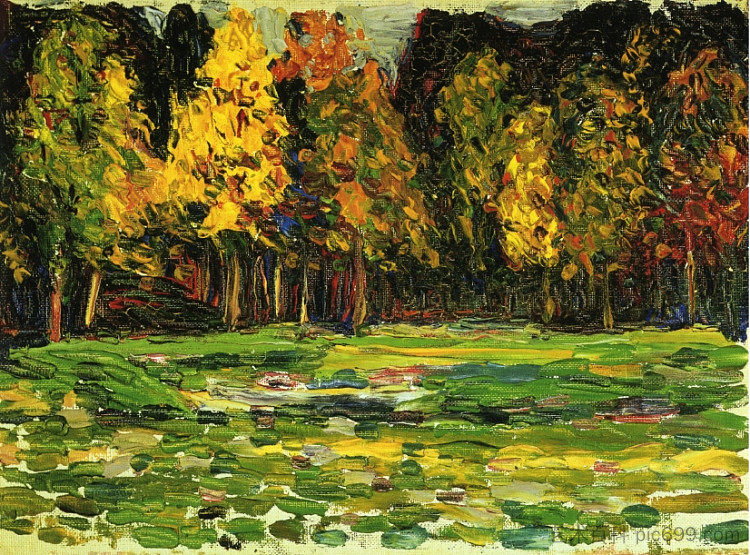 森林边缘 Forest edge (c.1903; Munich / Monaco,Germany ),瓦西里·康定斯基
