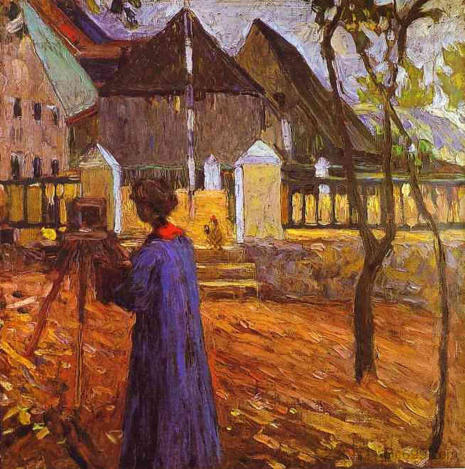 加布里埃尔·蒙特绘画 Gabriele Munter painting (1903; Munich / Monaco,Germany ),瓦西里·康定斯基