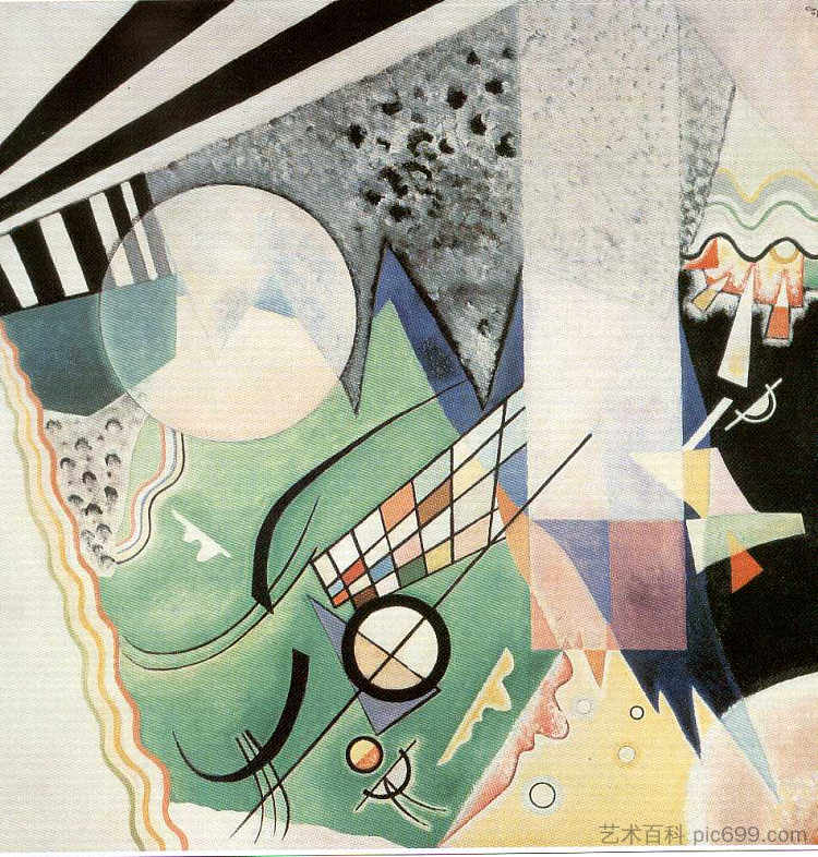 绿色成分 Green composition (1923; Germany  )，瓦西里·康定斯基