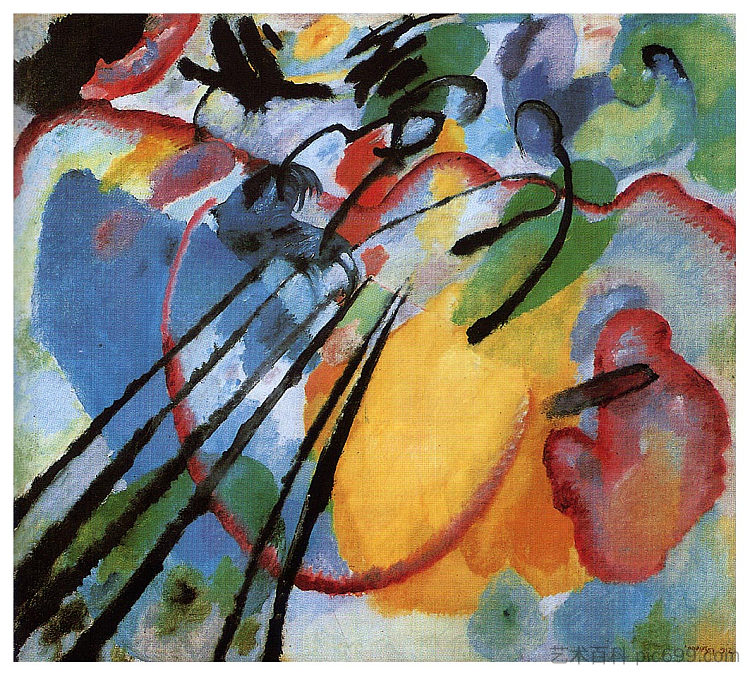 即兴创作 26 （划船） Improvisation 26 (Rowing) (1912; Munich / Monaco,Germany  )，瓦西里·康定斯基