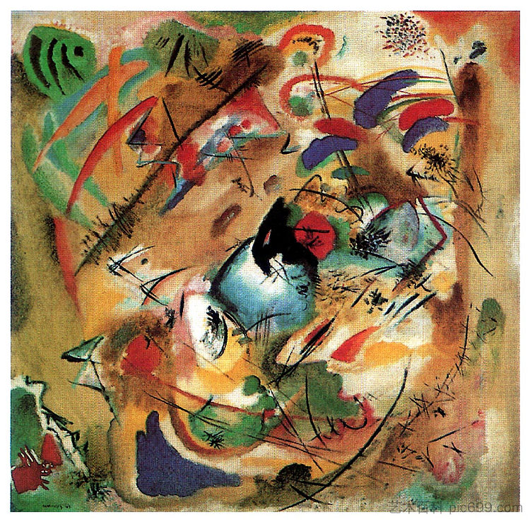 即兴创作(梦幻) Improvisation (Dreamy) (1913; Munich / Monaco,Germany ),瓦西里·康定斯基