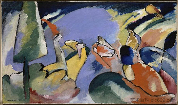 即兴创作 14 Improvisation 14 (1910; Munich / Monaco,Germany  )，瓦西里·康定斯基