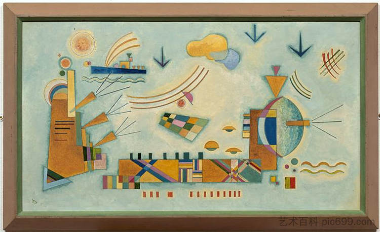 温和的过程 Mild process (1928; Alten / Dessau-alten,Germany ),瓦西里·康定斯基