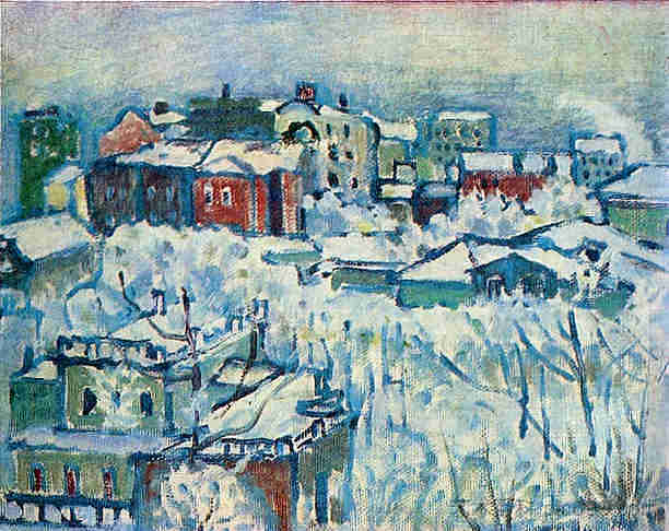 莫斯科。斯摩棱斯基大道。研究 Moscow. Smolensky boulevard. Study (1916; Moscow,Russian Federation ),瓦西里·康定斯基
