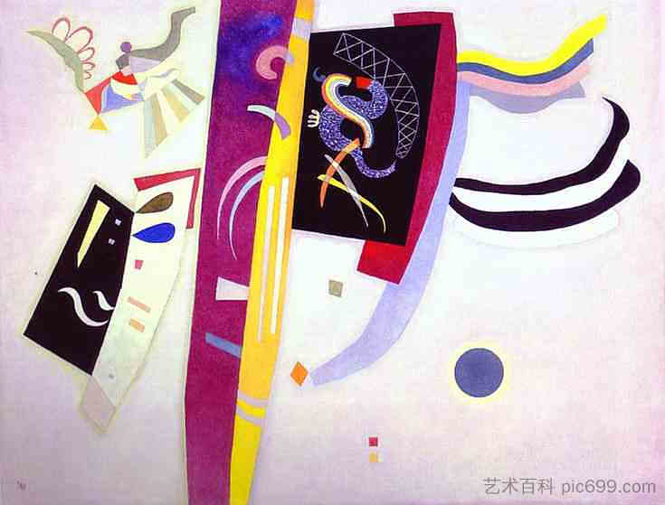 橙紫色 Orange-Violet (1935; Paris,France ),瓦西里·康定斯基