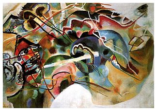 带有白色边框的图片 Picture With A White Border (1913; Munich / Monaco,Germany                     )，瓦西里·康定斯基