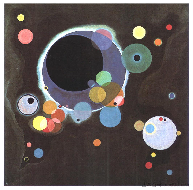 几个圆圈 Several Circles (1926; Germany ),瓦西里·康定斯基