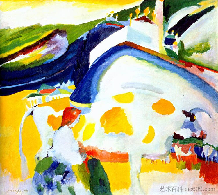 牛 The cow (1910; Munich / Monaco,Germany ),瓦西里·康定斯基