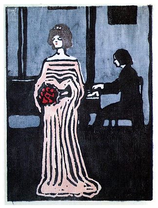 歌手 The singer (1903; Munich / Monaco,Germany                     )，瓦西里·康定斯基