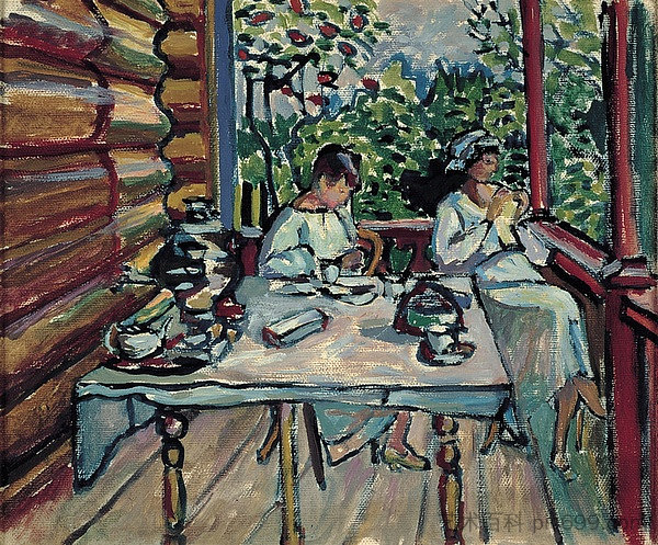 尼娜·康定斯基在阿赫蒂尔卡 Nina Kandinsky in Akhtyrka (1917),瓦西里·康定斯基