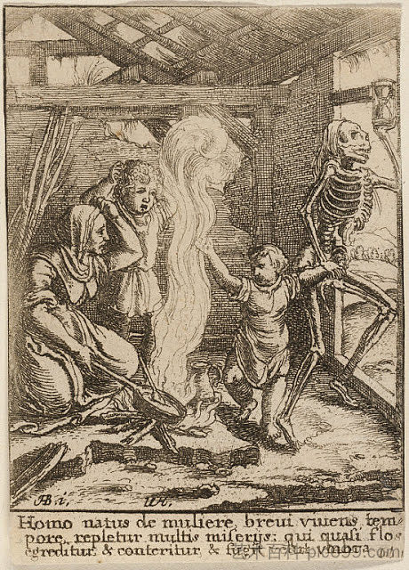 孩子与死亡，在小汉斯·霍尔拜因之后 The Child and Death, after Hans Holbein the Younger (1651)，瓦茨拉夫·霍拉尔