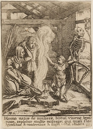 孩子与死亡，在小汉斯·霍尔拜因之后 The Child and Death, after Hans Holbein the Younger (1651)，瓦茨拉夫·霍拉尔