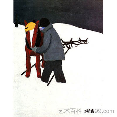 男人与马和雪橇 Man with Horse and Sleigh (1933)，维尔纳·伯格