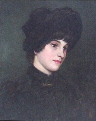 一个年轻女孩的肖像 Portrait of a young girl (1880)，威廉·莱伯尔