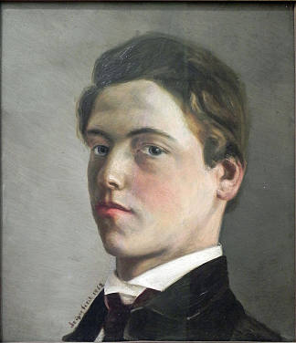 十八岁的自画像 Selbstbildnis des Achtzehnjährigen (1862)，威廉·莱伯尔