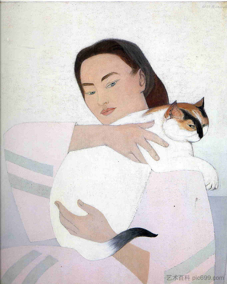 年轻女子与白猫 Young woman with white cat (1971; United States  )，威尔巴尼特