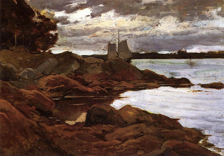 缅因州海岸的一天关闭 Close of Day on the Maine Shore (1881)，乌伊拉德·梅特卡夫