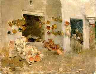 突尼斯陶器店 Pottery Shop at Tunis (c.1887)，乌伊拉德·梅特卡夫