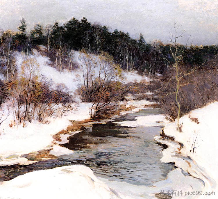 冰冻的池，三月 The Frozen Pool, March (1909)，乌伊拉德·梅特卡夫