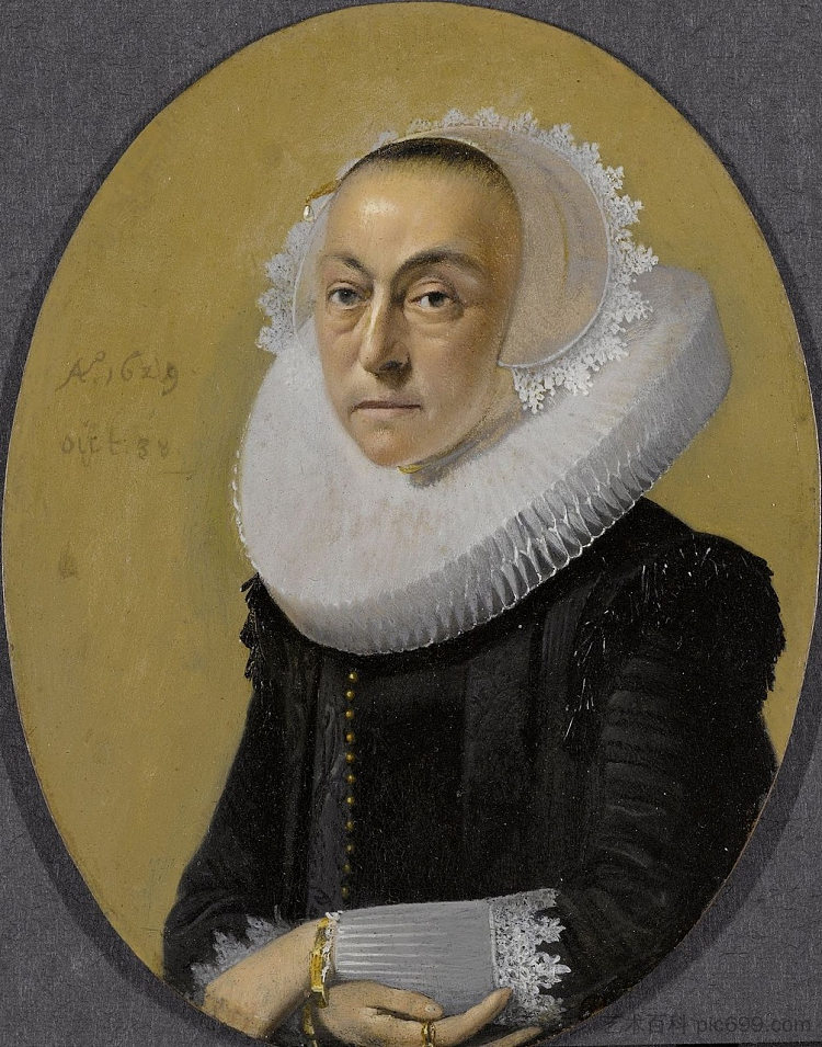 一个女人的肖像 Portrait of a Woman (1629),威廉·康奈利斯·杜斯特