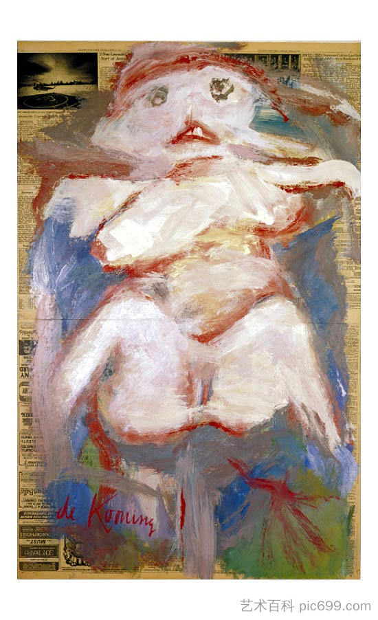 无题（女） Untitled (woman) (1971)，威廉·德·库宁