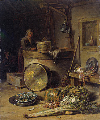 农民内部与井边的女人 Peasant Interior with Woman at a Well (c.1642 – c.1643)，威廉·考尔夫