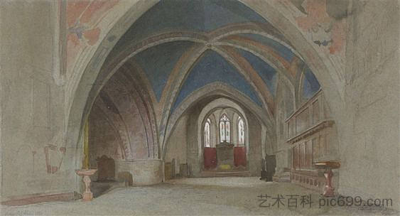 教堂内部 Church interior (1831)，威廉·阿道夫·布格罗