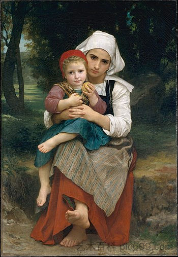 布列塔尼兄弟姐妹 Breton Brother and Sister (1871)，威廉·阿道夫·布格罗