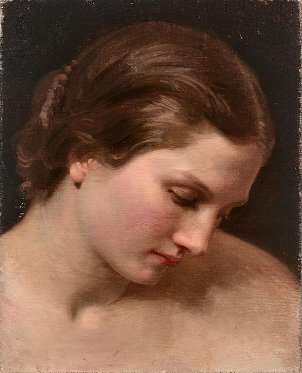 一个女人的脸在轮廓，推测研究“第一次不和谐” Face of a woman in profile, presumed study for 'The First Discord，威廉·阿道夫·布格罗