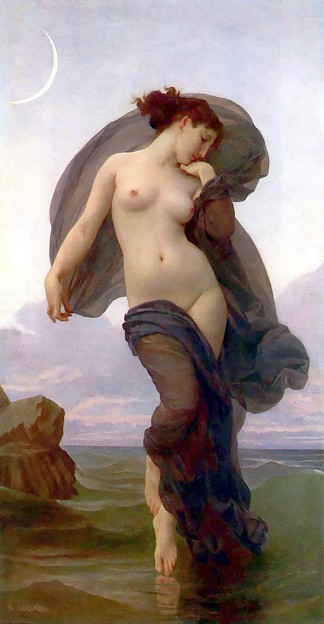 黄昏或黄昏或傍晚的心情 Twilight or Dusk or Evening Mood (c.1882)，威廉·阿道夫·布格罗
