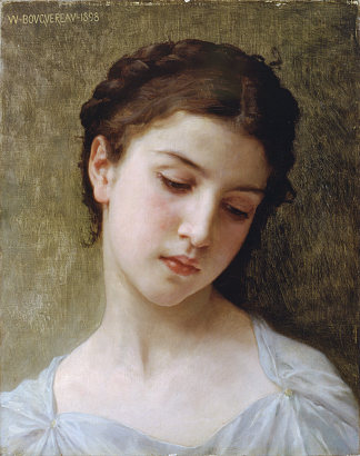 一个年轻女孩的头 Head Of A Young Girl (1898)，威廉·阿道夫·布格罗