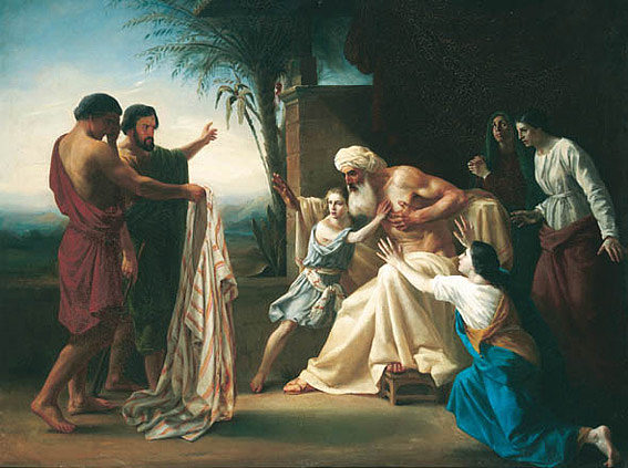 雅各接受约瑟的血腥外套 Jacob receiving Joseph's bloody coat (1845)，威廉·阿道夫·布格罗