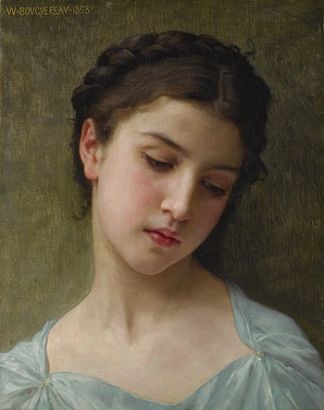 一个年轻女孩的肖像 Portrait of a Young Girl (1898)，威廉·阿道夫·布格罗