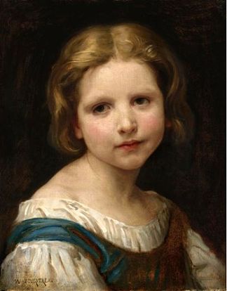 一个女孩的肖像 Portrait of a Girl (1865)，威廉·阿道夫·布格罗