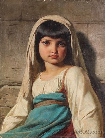 一个年轻女孩的肖像 Portrait of a Young Girl,威廉·阿道夫·布格罗