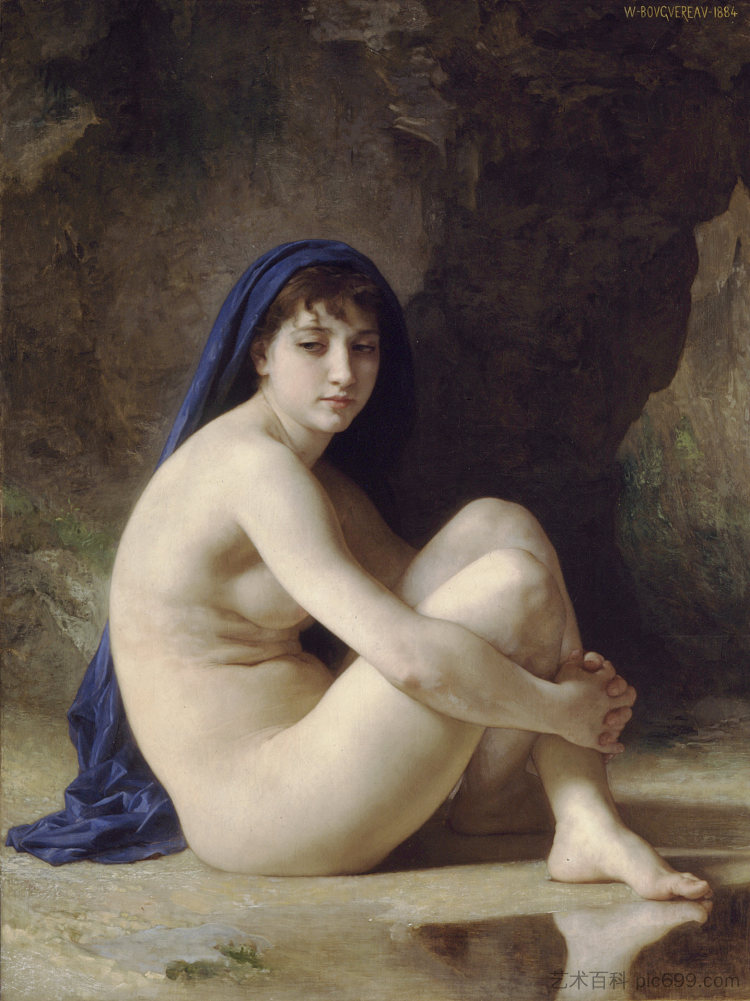 坐着的裸体 Seated Nude (1884)，威廉·阿道夫·布格罗