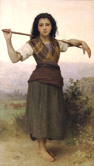 牧羊女 Shepherdess (1889)，威廉·阿道夫·布格罗