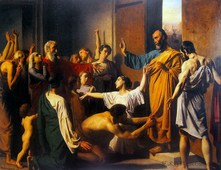 圣彼得，在他被天使从监狱释放后 St. Peter, after his delivery from prison by the angel (1848)，威廉·阿道夫·布格罗