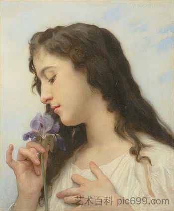 有虹膜的女人 Woman with Iris (1896)，威廉·阿道夫·布格罗