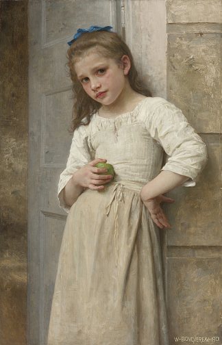 伊冯在家门口 Yvonne on the doorstep (1901)，威廉·阿道夫·布格罗