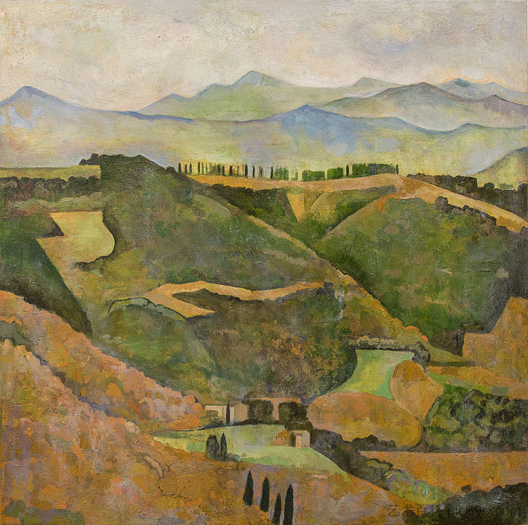 山坡与柏树岭 Hillside with Cypress Ridge,威廉·巴尔萨泽·罗斯